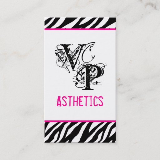 Customizable Black Zebra Print Hot Pink Interior Business Card
