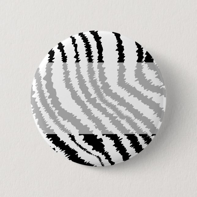 Black Zebra Print Pattern. Button (Front)