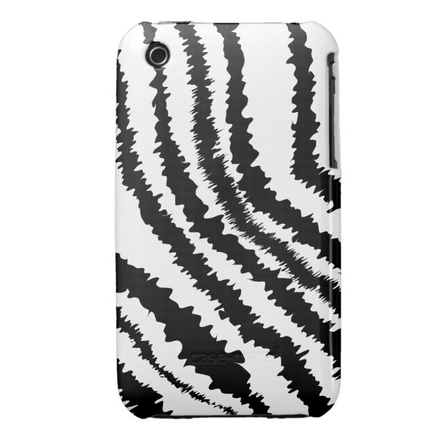 Black Zebra Print Pattern. Case-Mate iPhone 3 Case (Back)