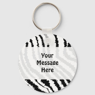 Black Zebra Print Pattern. Keychain