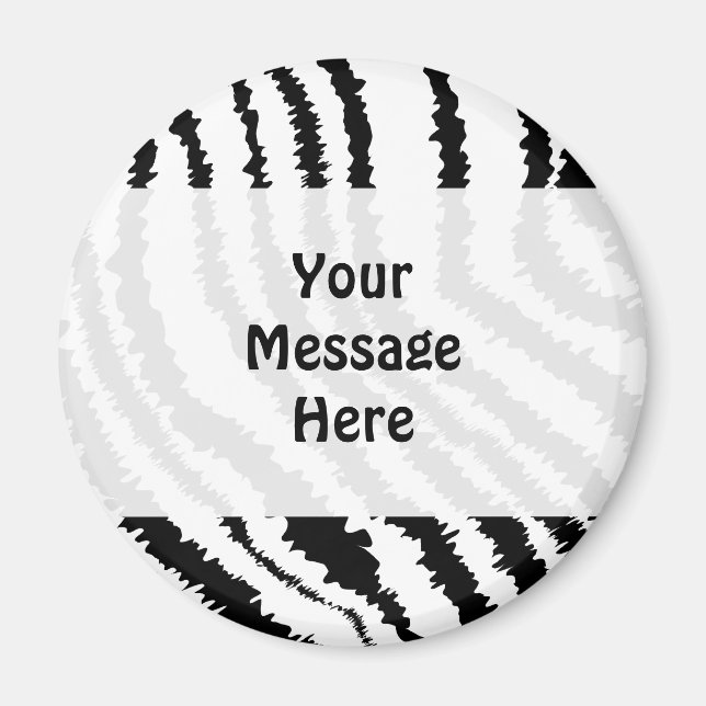 Black Zebra Print Pattern. Magnet (Front)