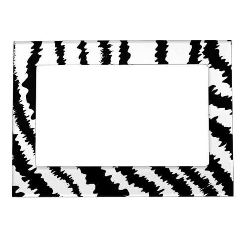 Black Zebra Print Pattern Magnetic Picture Frame