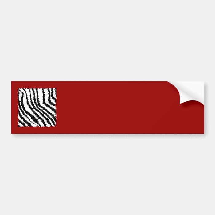 Black Zebra Print Pattern on Deep Red. Bumper Stickers