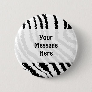 Black Zebra Print Pattern. Pinback Button