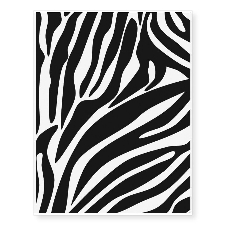 Black Zebra Print Pattern Temporary Tattoos | Zazzle