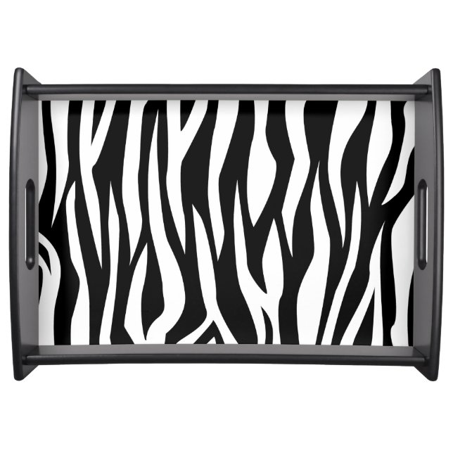 Black Zebra Print Serving Tray (Front)