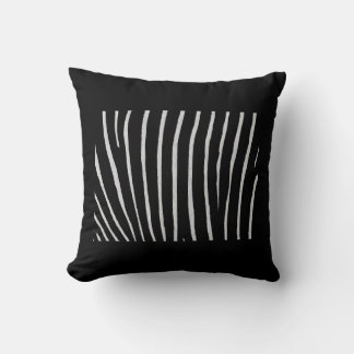 Black Zebra Print Throw Pillow