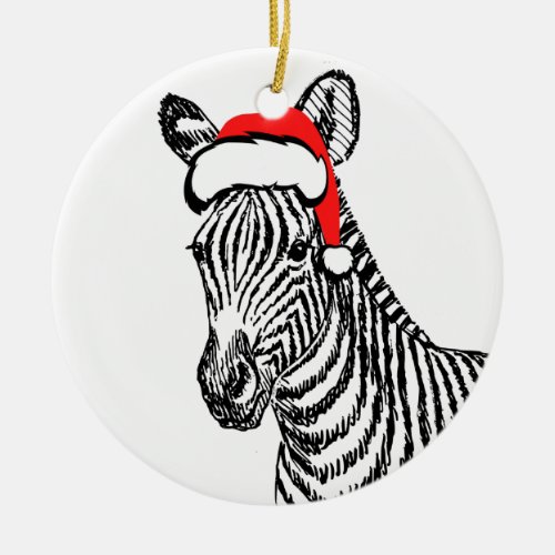 Black Zebra Santa Decoration