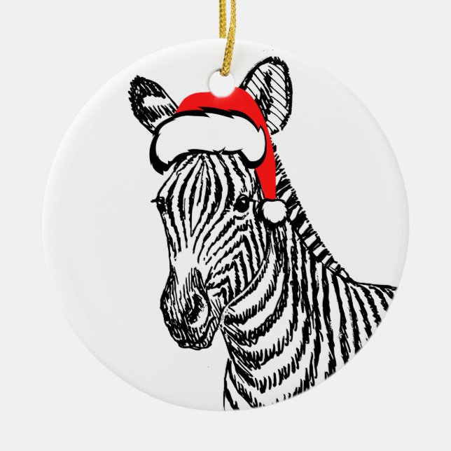 Black Zebra Santa Decoration (Front)