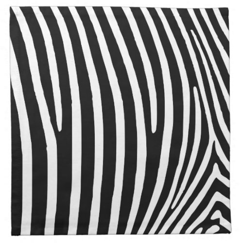 Black Zebra Stripes Cloth Napkin