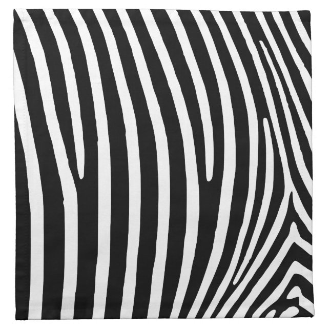 Black Zebra Stripes Cloth Napkin (Front)