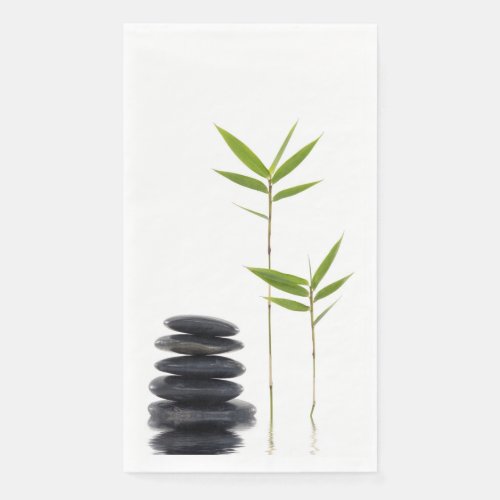 Black Zen Stones  Bamboo Guest Towel Paper Napkin