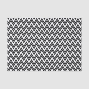 Black Zigzag Chevron Over White Background Tissue Paper