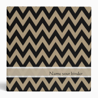 Black Zigzag Chevron Pattern Binder