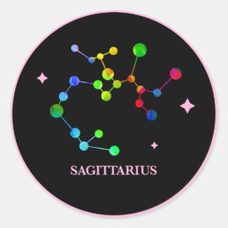 Black Zodiac Sagittarius Rainbow Sticker