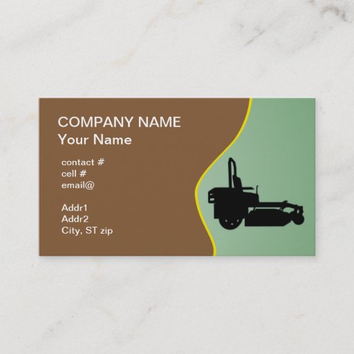 Customizable Black ZTR mower Business Card