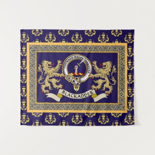 Blackadder Clan Badge Personalized Blue Tapestry