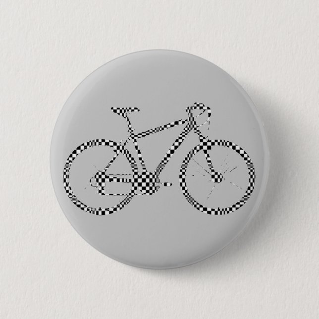 blackandwhite checked bike button (Front)