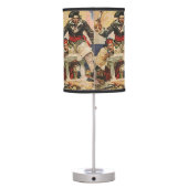 Blackbeard Buccaneer Pirate and Mate Illustration Table Lamp (Back)