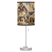 Blackbeard Buccaneer Pirate and Mate Illustration Table Lamp (Left)