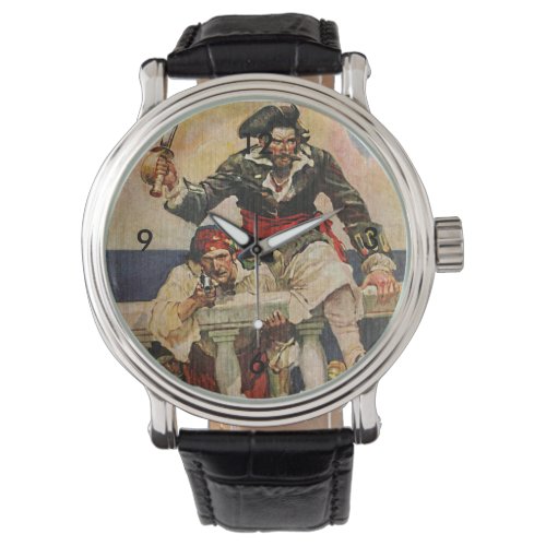 Blackbeard Buccaneer Pirate and Mate Illustration Watch