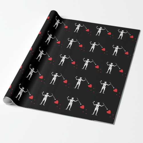 Blackbeard Edward Teach Pirate Flag Wrapping Paper