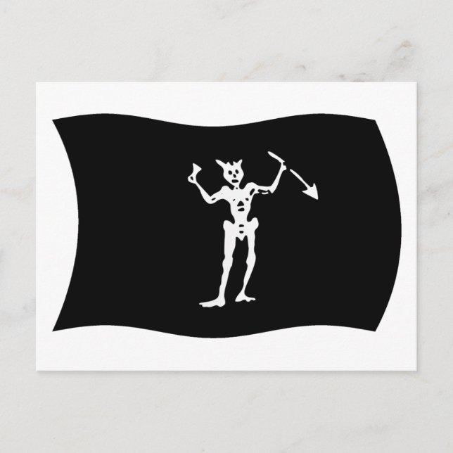 Blackbeard Flag Postcard (Front)