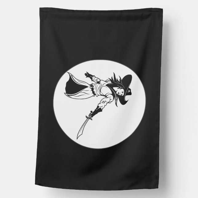 Blackbeard lady pirate flag (Front)
