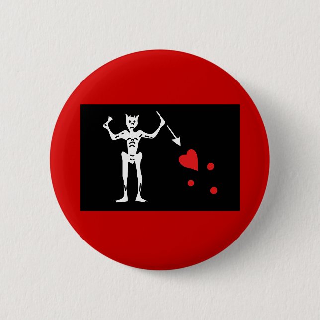 Blackbeard Pirate FLag Button (Front)