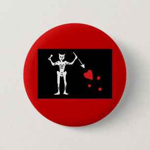 Blackbeard Pirate FLag Button