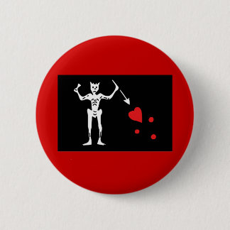 Blackbeard Pirate FLag Button