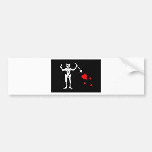 Blackbeard Pirate Flag Edward Teach Bumper Sticker