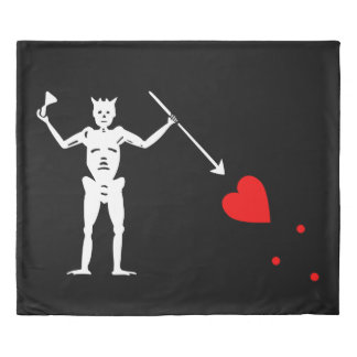 Blackbeard Pirate Flag Edward Teach Flag Duvet Cover
