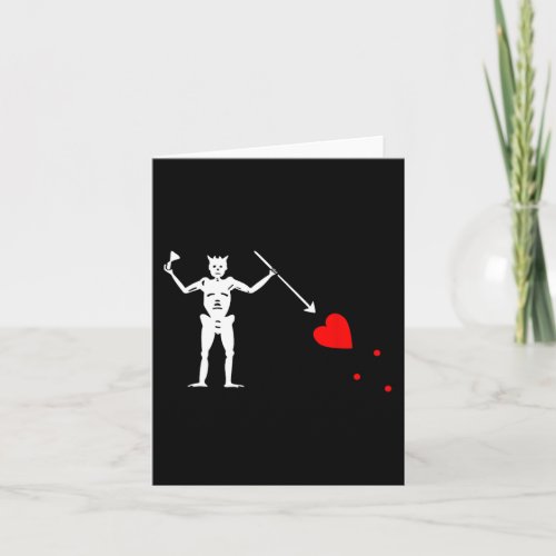 Blackbeard Pirate Flag Jolly Roger Skeleton Hallow Card