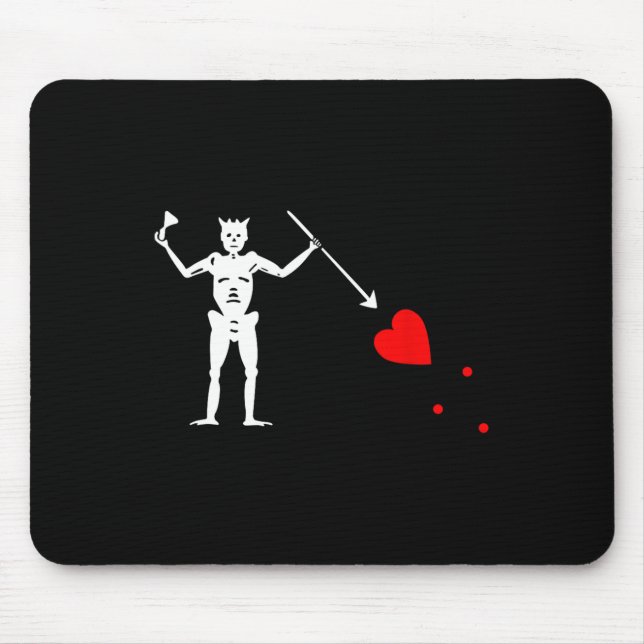 Blackbeard Pirate Flag Jolly Roger Skeleton Hallow Mouse Pad (Front)