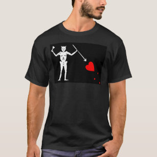 Blackbeard Pirate Flag Jolly Roger Skeleton Hallow T-Shirt