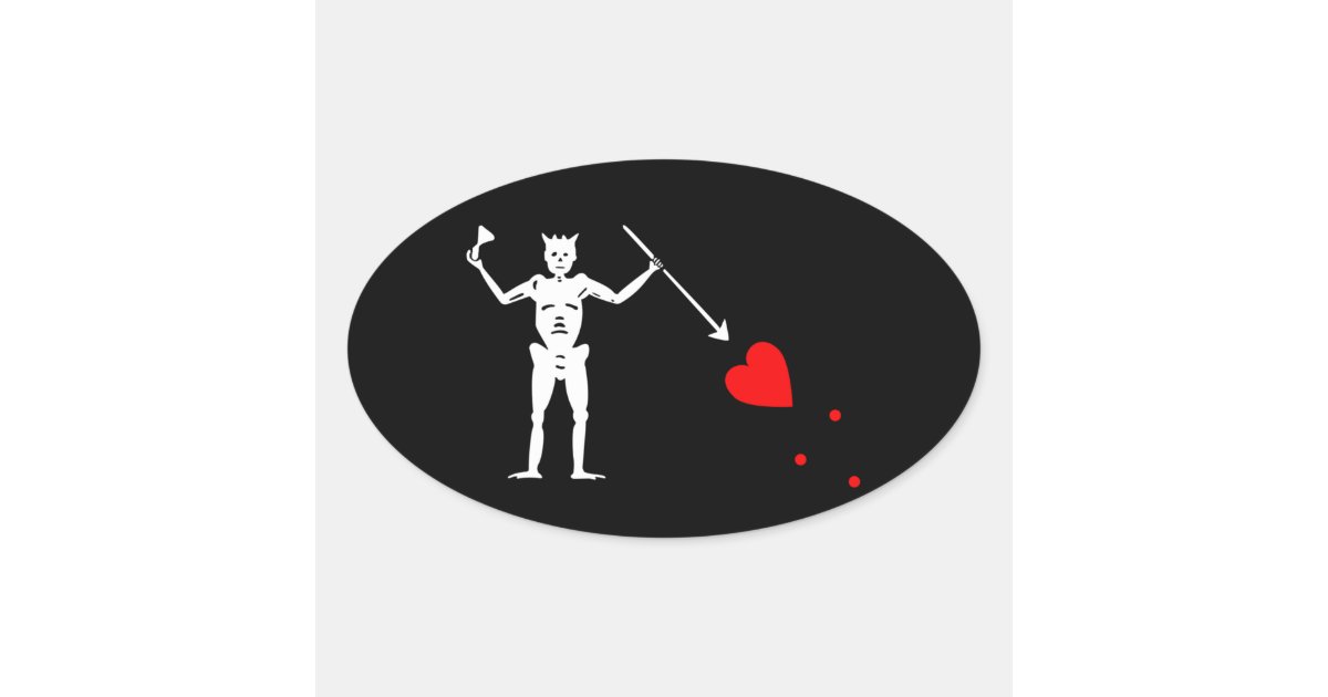 Blackbeard Pirate Sigil Oval Sticker 1