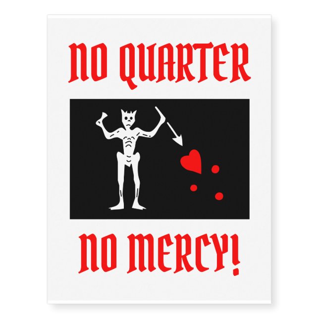 Blackbeard the Pirate (Edward Teach) Temporary Tattoos (Front)