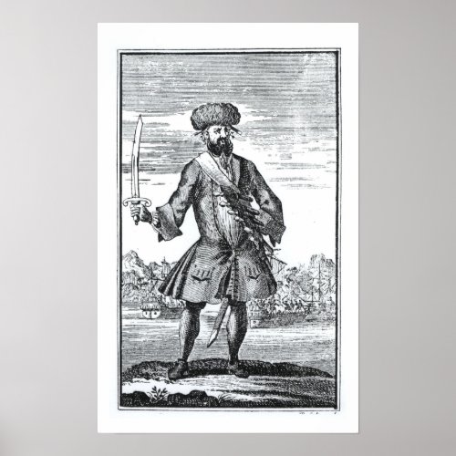 Blackbeard the Pirate from A General History of Poster