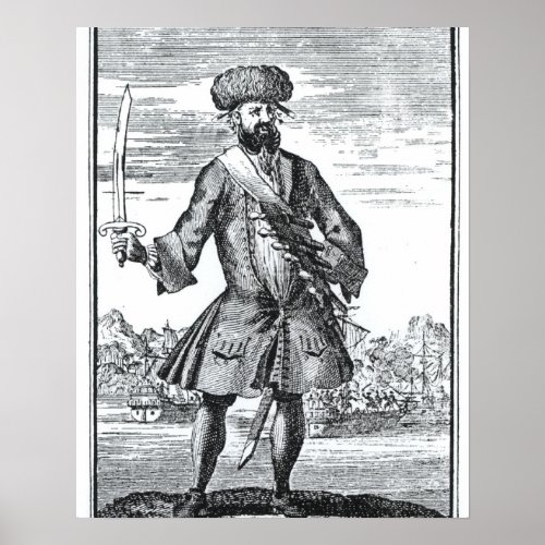 Blackbeard the Pirate from A General History of Poster