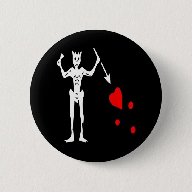 Blackbeard-White Button (Front)