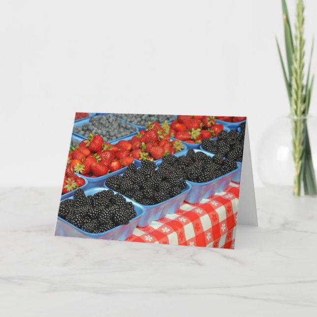 Blackberries and strawberries card (Front)