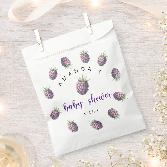 Blackberries - Baby shower Favor Bag (Clipped)