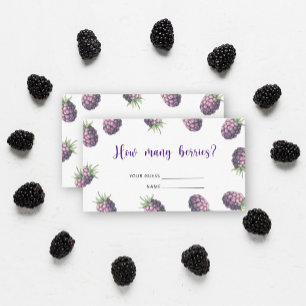 Blackberries - baby shower guess how many berries enclosure card
