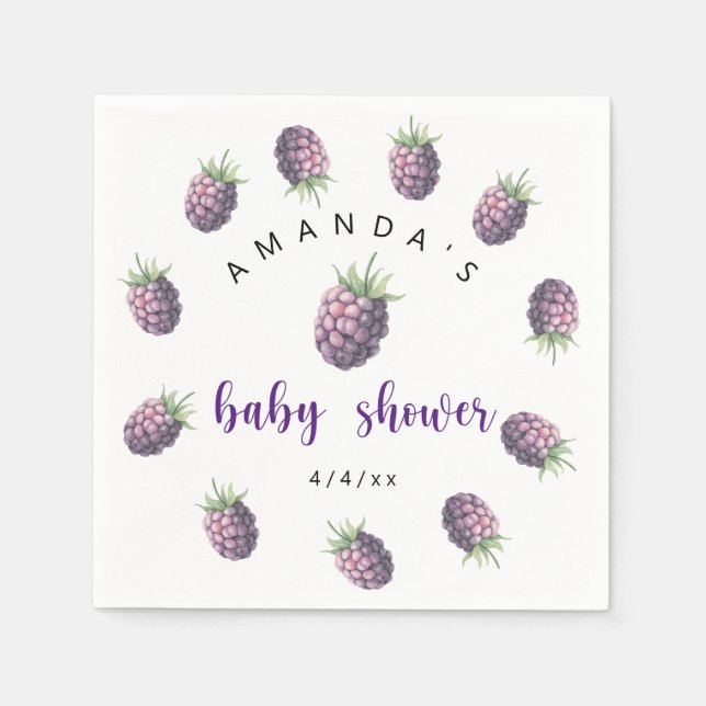 Blackberries - Baby shower Napkins (Front)
