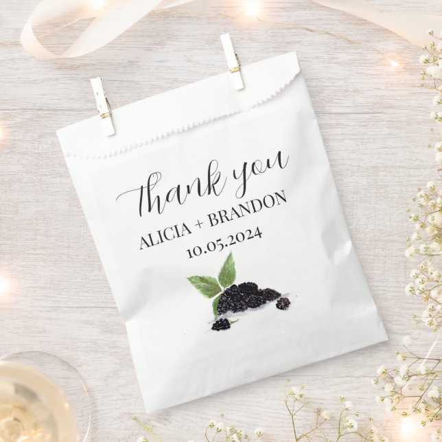 Blackberries Berry Fruits Elegant Modern Wedding Favor Bag (Clipped)