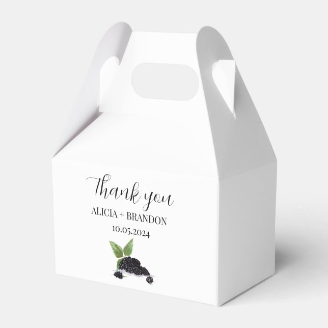 Blackberries Berry Fruits Elegant Modern Wedding Favor Boxes (Front Side)
