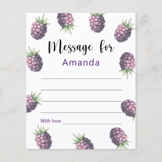 Blackberries birthday time capsule message (Front)