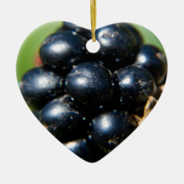 Blackberries Ceramic Ornament (Front)