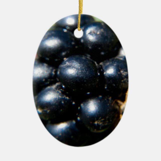 Blackberries Ceramic Ornament (Front)